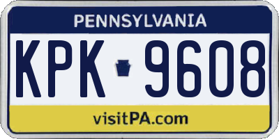 PA license plate KPK9608