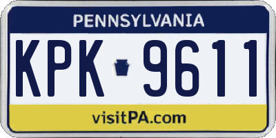 PA license plate KPK9611