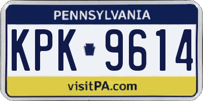 PA license plate KPK9614