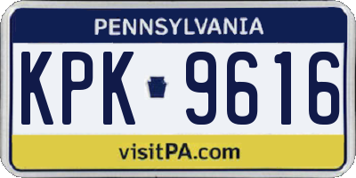 PA license plate KPK9616