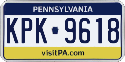 PA license plate KPK9618