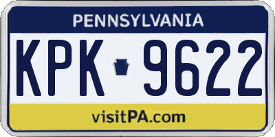 PA license plate KPK9622