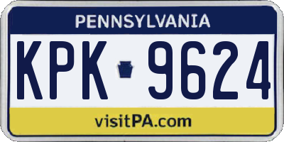 PA license plate KPK9624