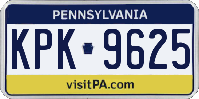 PA license plate KPK9625