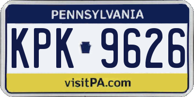 PA license plate KPK9626
