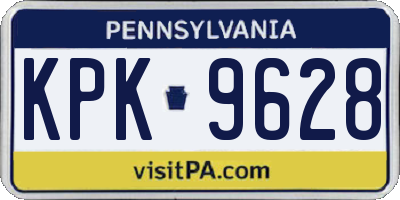 PA license plate KPK9628