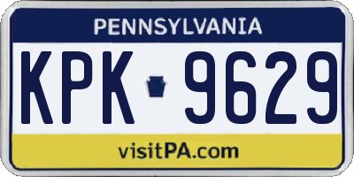 PA license plate KPK9629