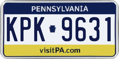 PA license plate KPK9631
