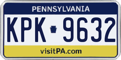 PA license plate KPK9632