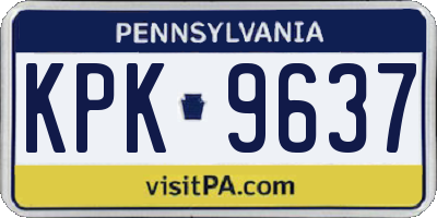 PA license plate KPK9637