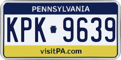 PA license plate KPK9639