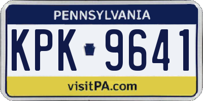 PA license plate KPK9641