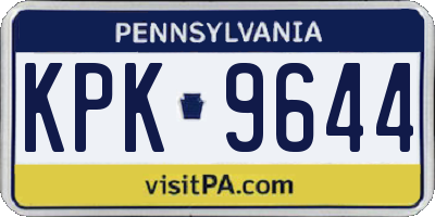 PA license plate KPK9644
