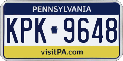 PA license plate KPK9648