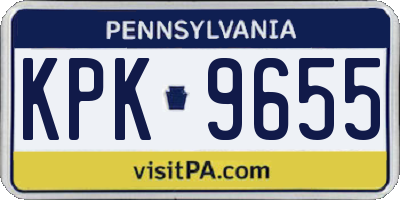 PA license plate KPK9655