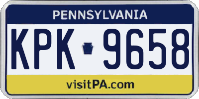 PA license plate KPK9658