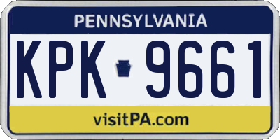 PA license plate KPK9661
