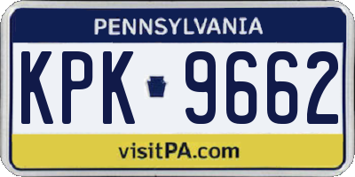 PA license plate KPK9662