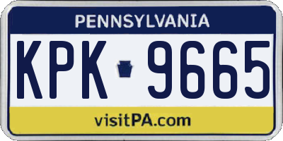 PA license plate KPK9665