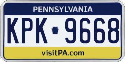 PA license plate KPK9668