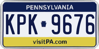 PA license plate KPK9676