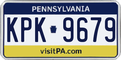 PA license plate KPK9679
