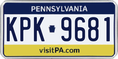 PA license plate KPK9681