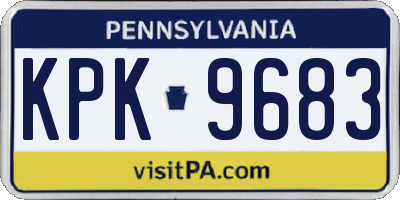 PA license plate KPK9683