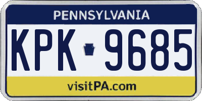 PA license plate KPK9685