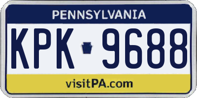 PA license plate KPK9688