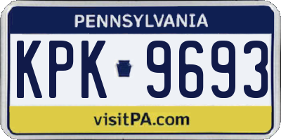 PA license plate KPK9693