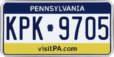 PA license plate KPK9705