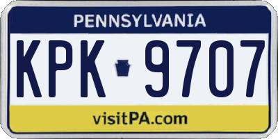 PA license plate KPK9707