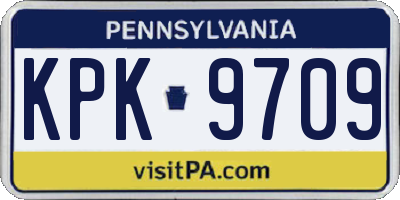 PA license plate KPK9709