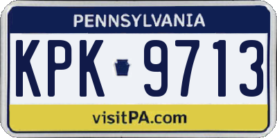 PA license plate KPK9713