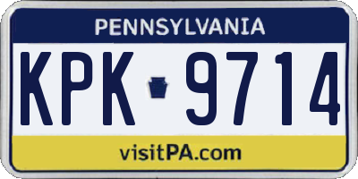 PA license plate KPK9714