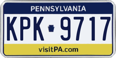 PA license plate KPK9717