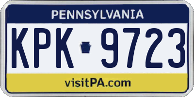 PA license plate KPK9723