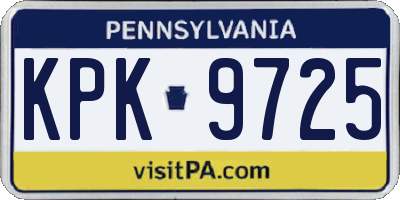 PA license plate KPK9725