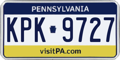 PA license plate KPK9727