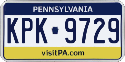 PA license plate KPK9729
