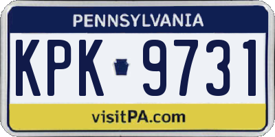 PA license plate KPK9731