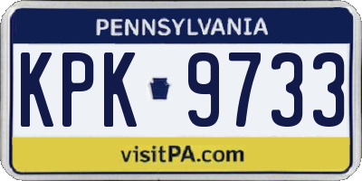 PA license plate KPK9733