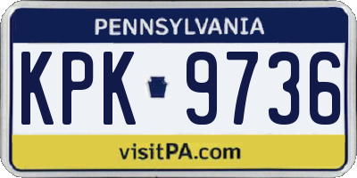 PA license plate KPK9736