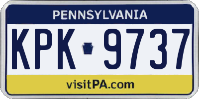 PA license plate KPK9737