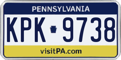 PA license plate KPK9738