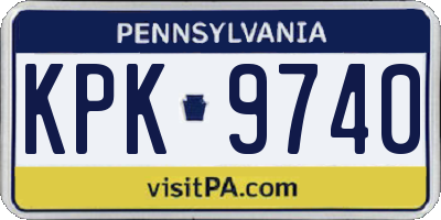 PA license plate KPK9740