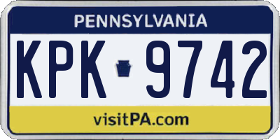 PA license plate KPK9742