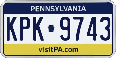 PA license plate KPK9743
