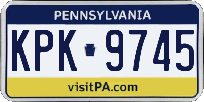 PA license plate KPK9745